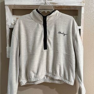 Hurley Women's Off-White Quarter-Zip Sweatshirt